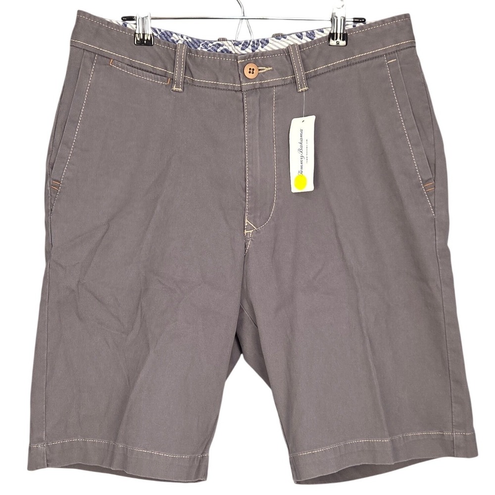 Tommy Bahama Boracay Shorts Mens 32 Gray Stretch 9" Flat Front Casual Beach New